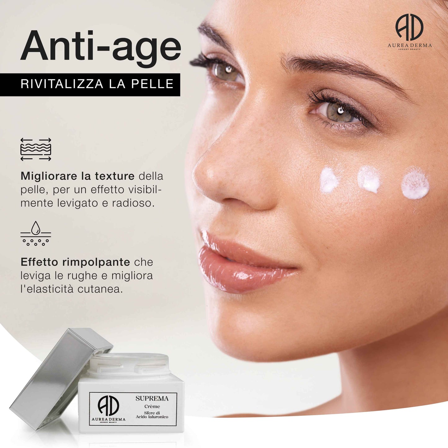 SUPREMA CREMA VISO GIORNO E NOTTE RIMPOLPANTE ALL'ACIDO IALURONICO E ALGHE ANTI AGE