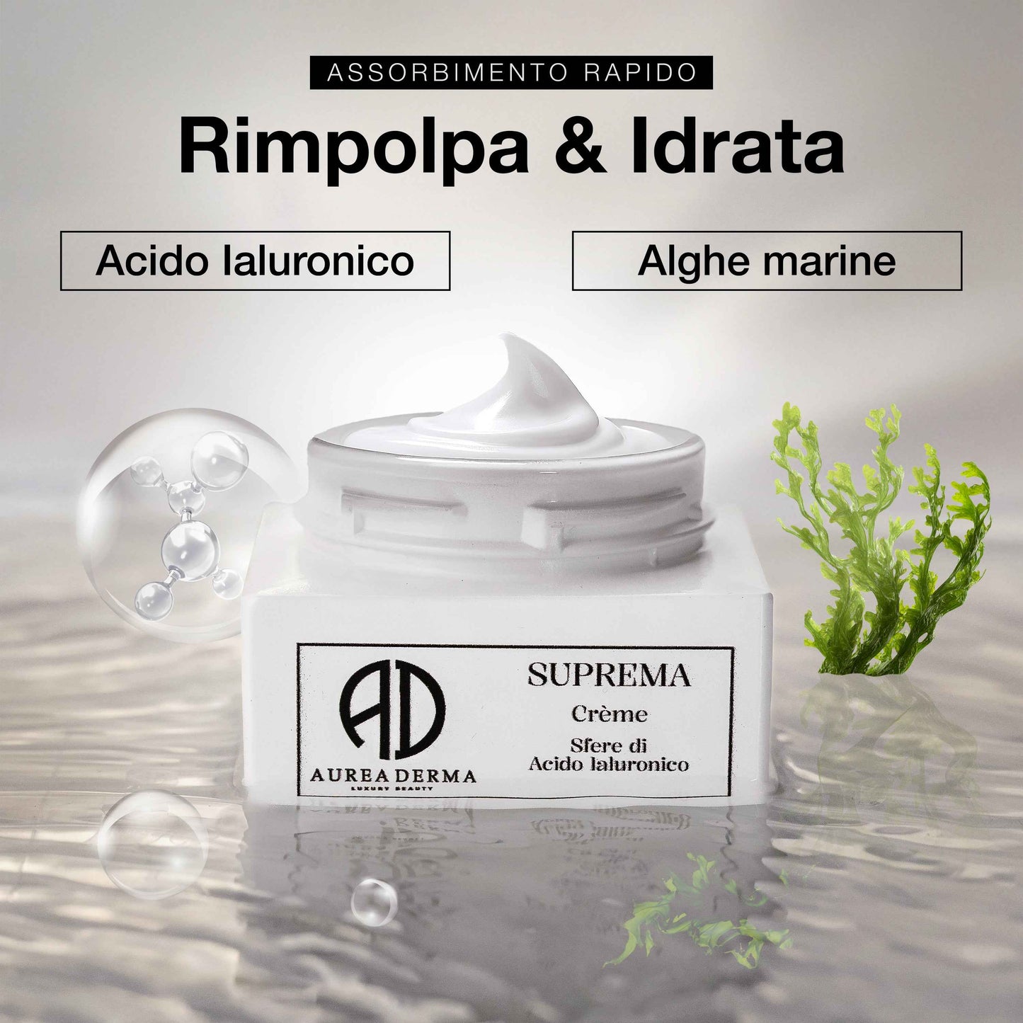 SUPREMA CREMA VISO GIORNO E NOTTE RIMPOLPANTE ALL'ACIDO IALURONICO E ALGHE ANTI AGE