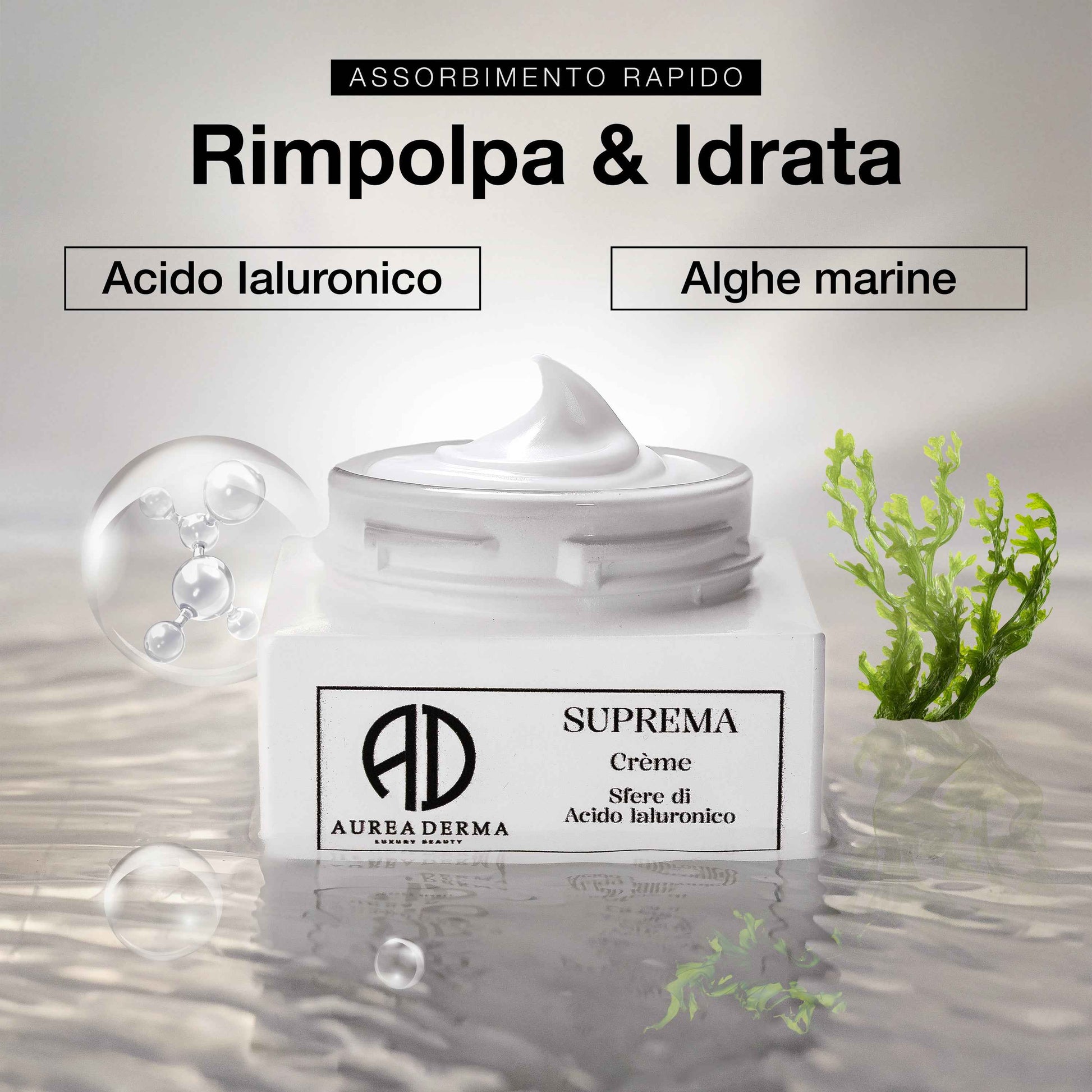 SUPREMA CREMA VISO GIORNO E NOTTE RIMPOLPANTE ALL'ACIDO IALURONICO E ALGHE ANTI AGE